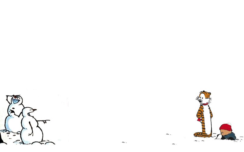 Calvin and Hobbes snow scene