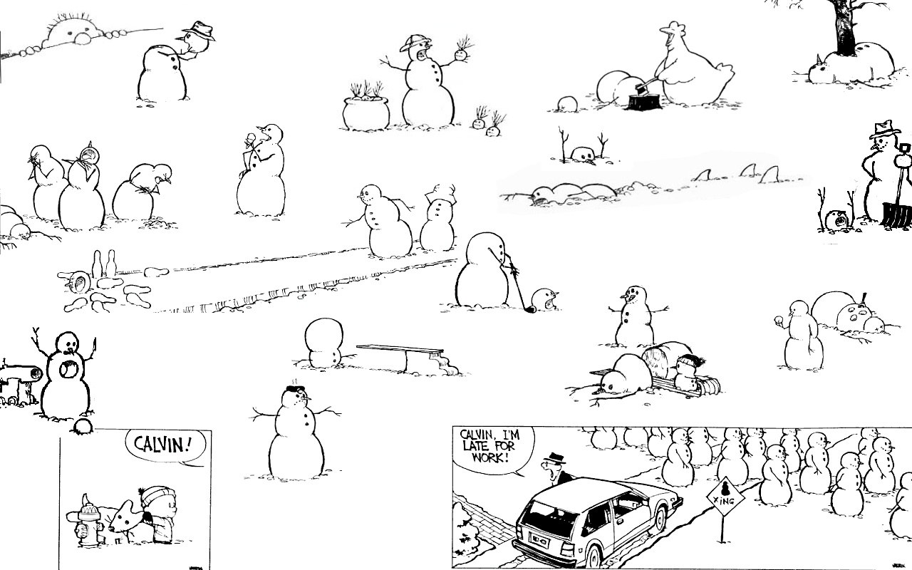 Calvin and Hobbes snowman comic