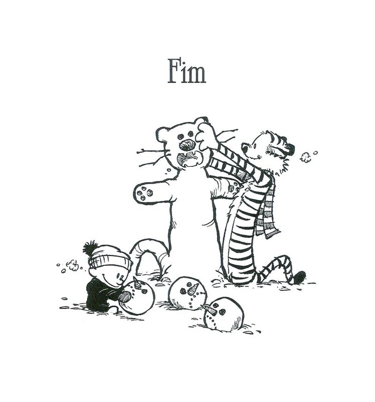 Calvin and Hobbes snowman fight