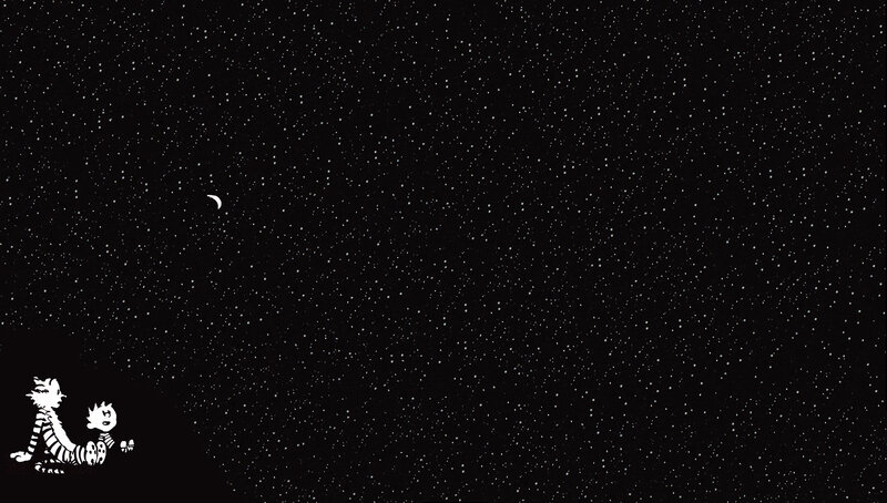 Calvin and Hobbes stargazing