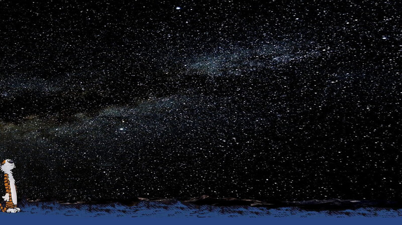 Calvin and Hobbes stargazing