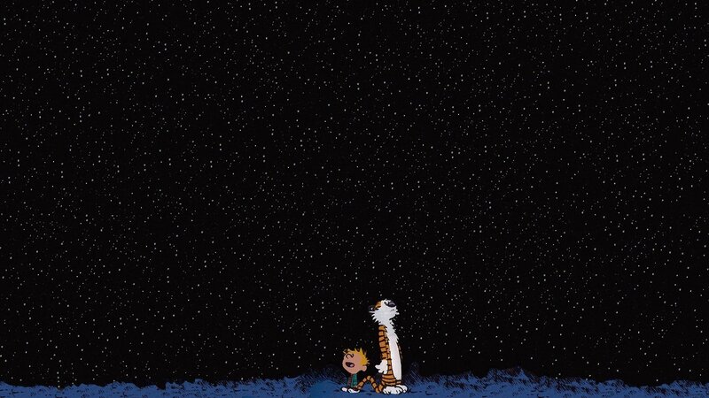 Calvin and Hobbes stargazing