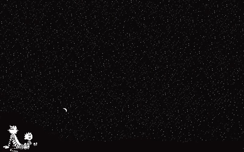 Calvin and Hobbes stargazing