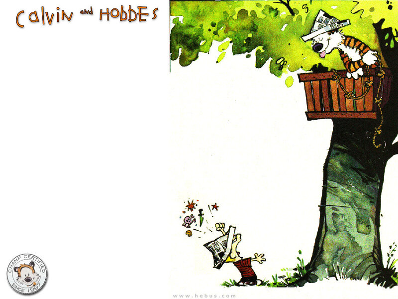 Calvin and Hobbes treehouse scene