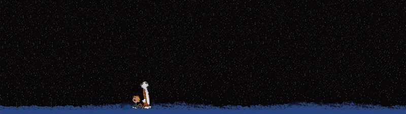 Calvin and Hobbes under the stars