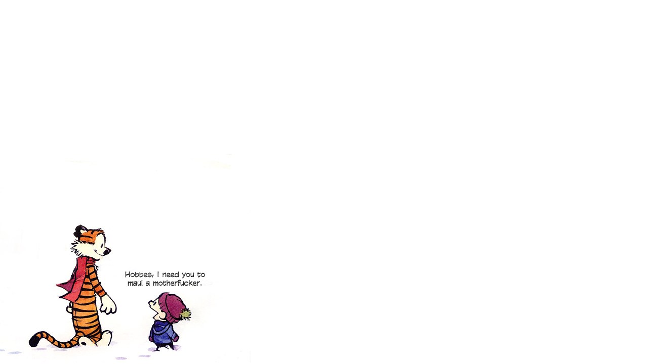 Calvin and Hobbes walking