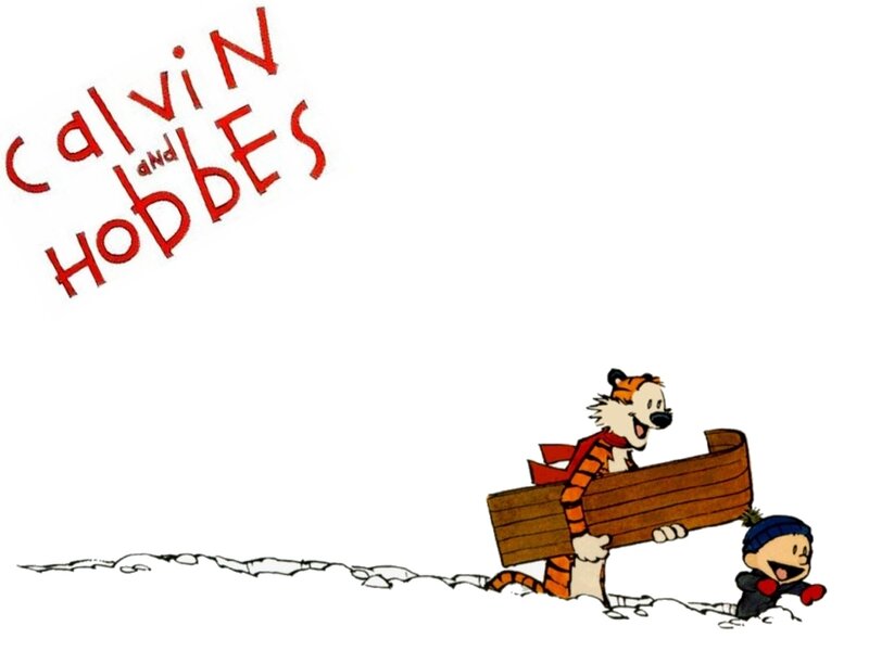 Calvin and Hobbes winter adventure
