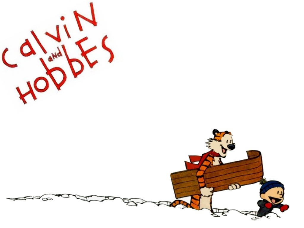 Calvin and Hobbes winter adventure