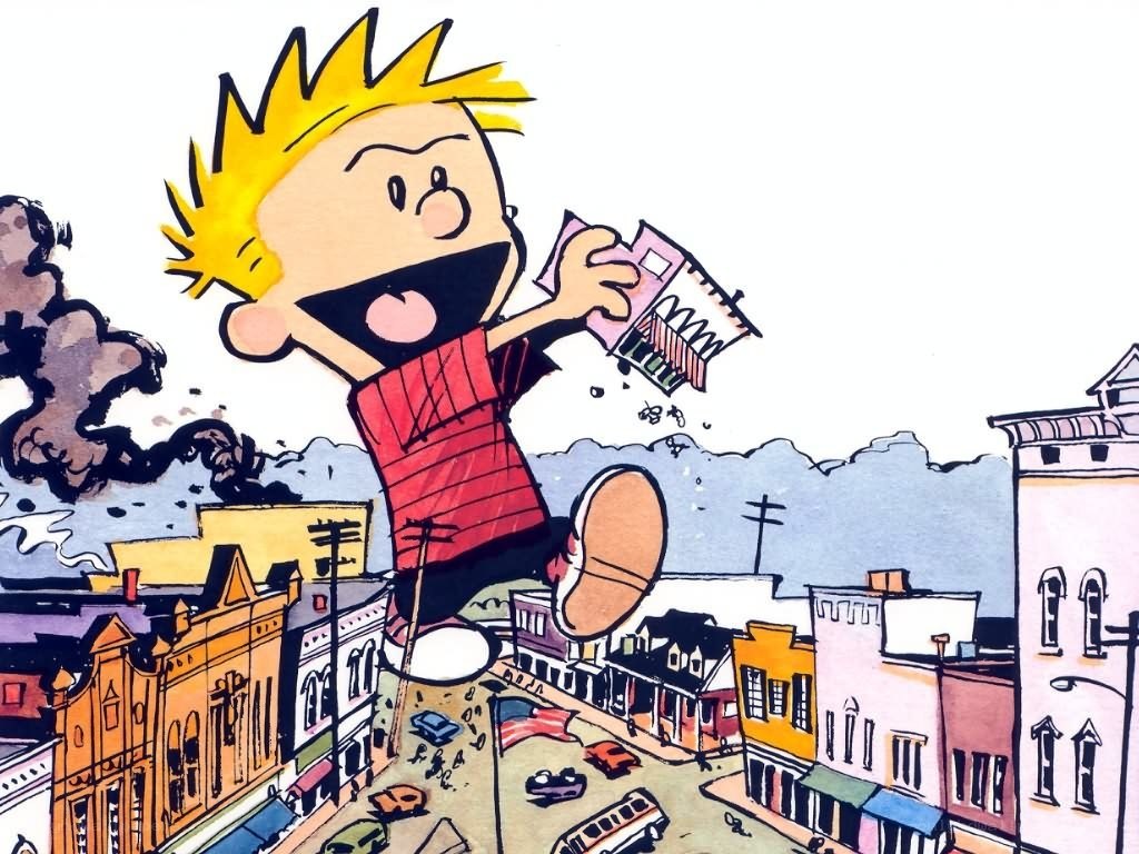 Calvin destroys the town