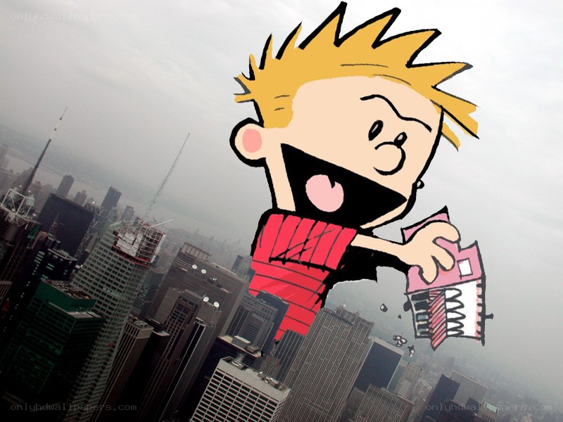 Calvin drops toy from skyscraper