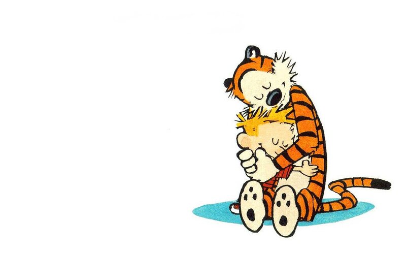 Calvin Hugging Hobbes