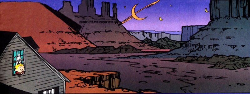 Calvin in a desert landscape