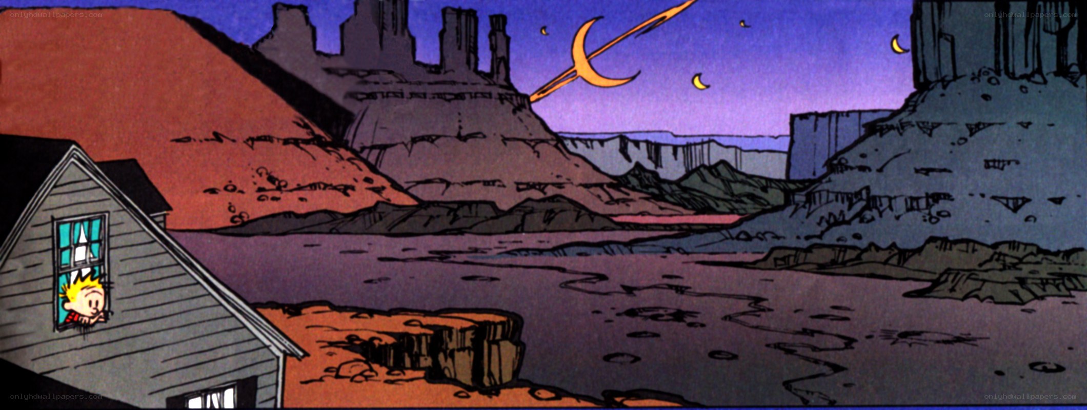 Calvin in a desert landscape