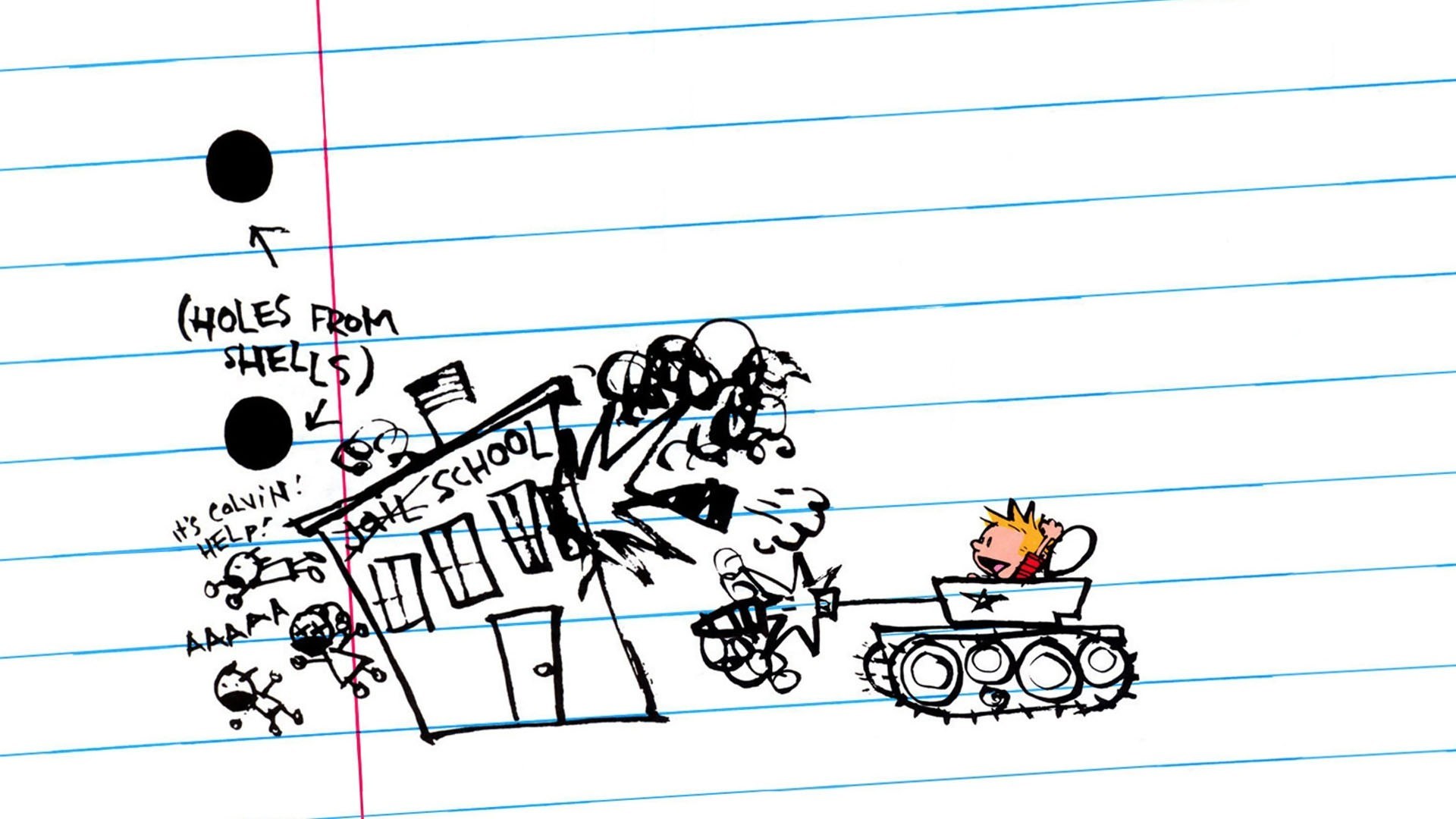 Calvin in a tank