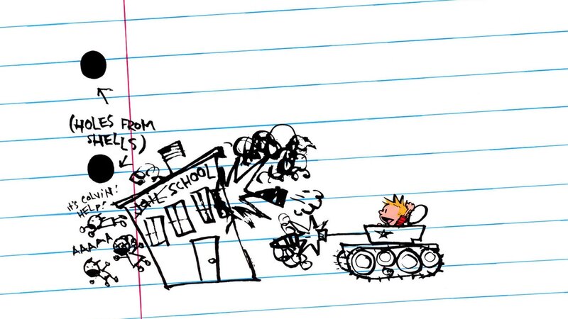 Calvin in a Tank — Black, Chaotic, Comic