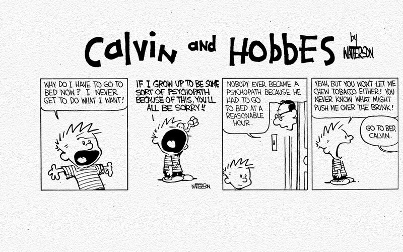 Calvin refuses to go to bed