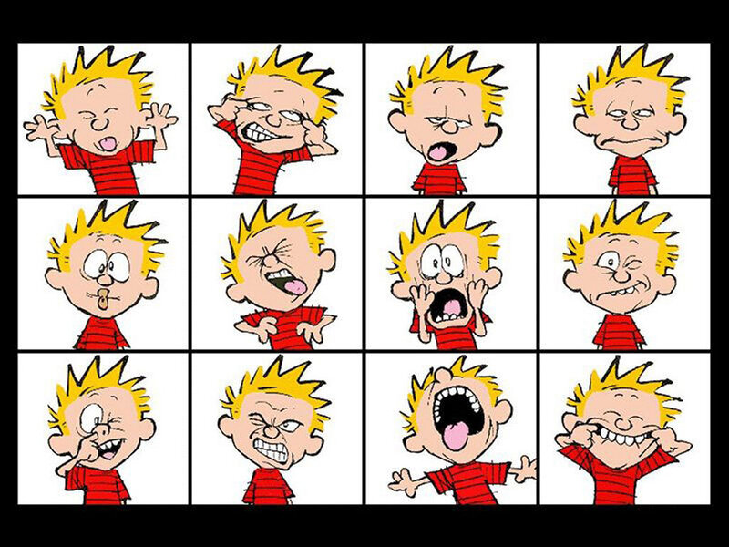Calvin's facial expressions