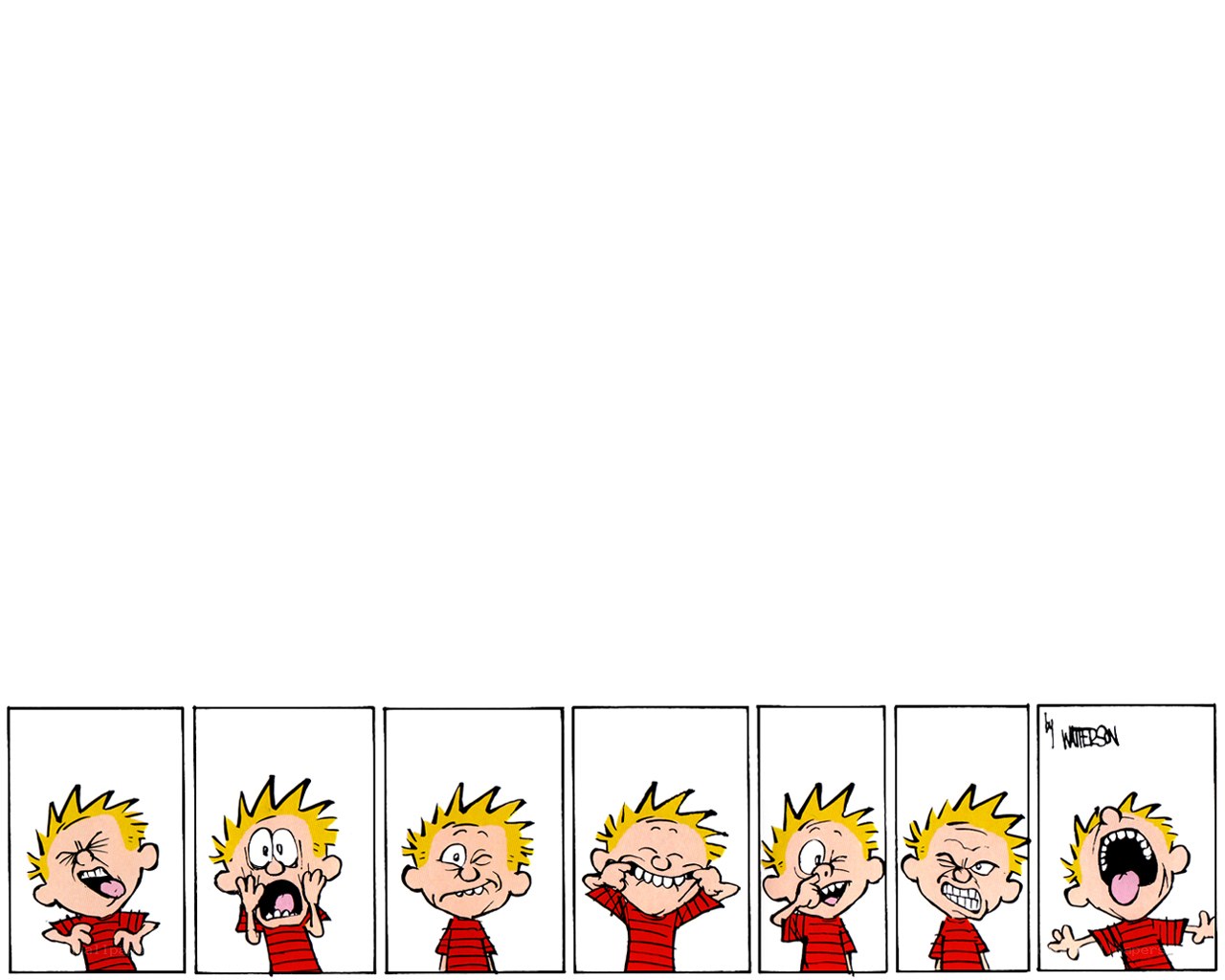 Calvin's facial expressions