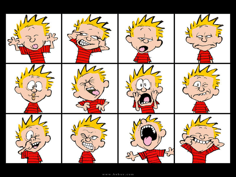 Calvin's facial expressions