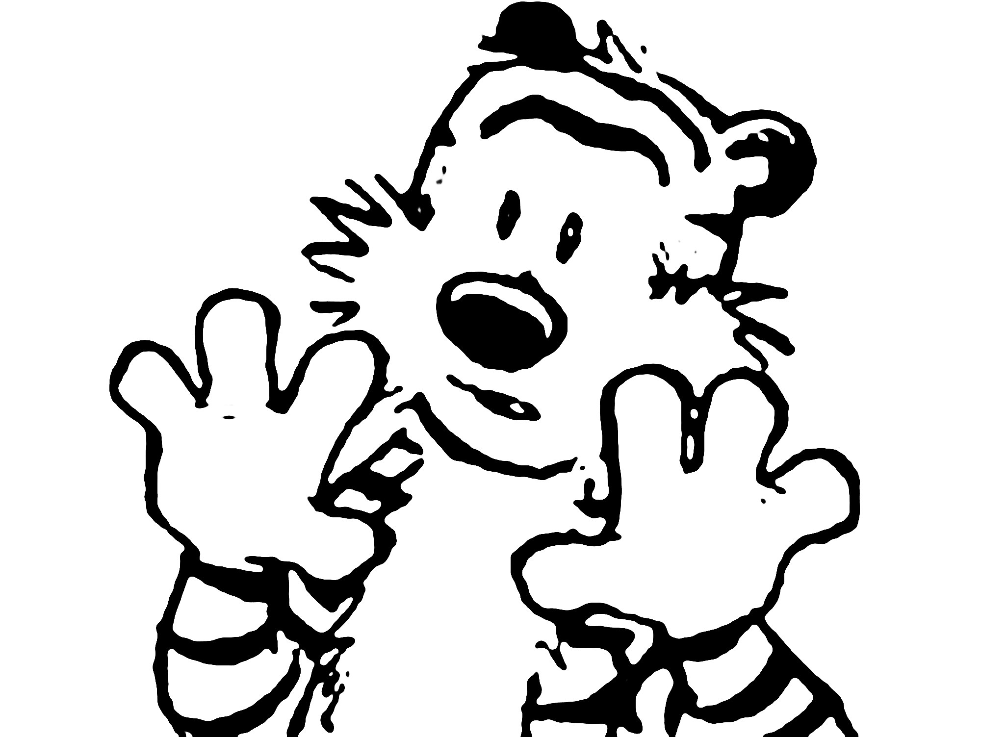 Calvin waving hands