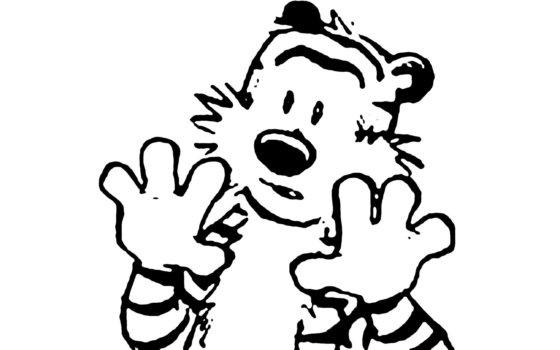 Calvin waving happily
