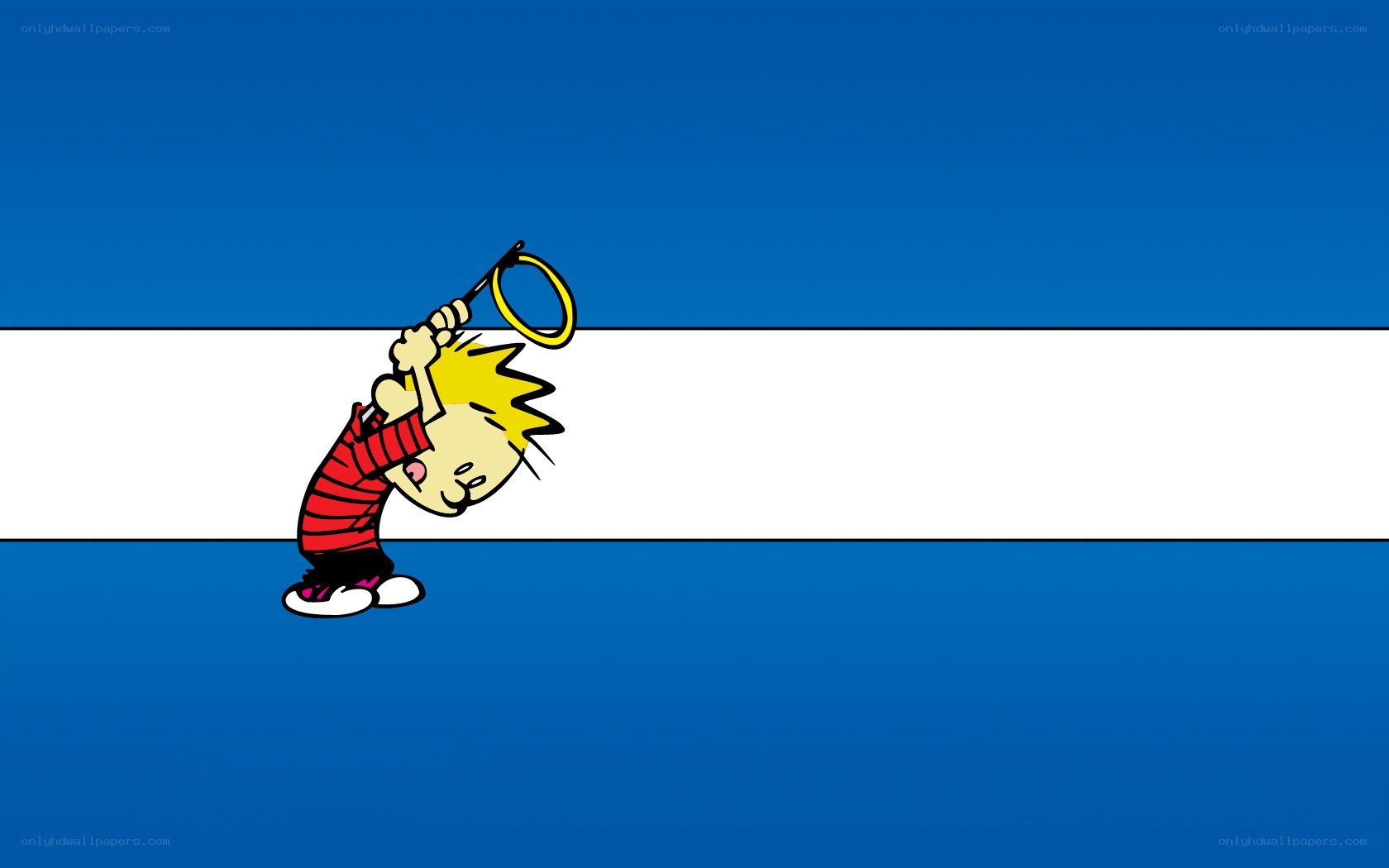 Calvin with a tennis racket