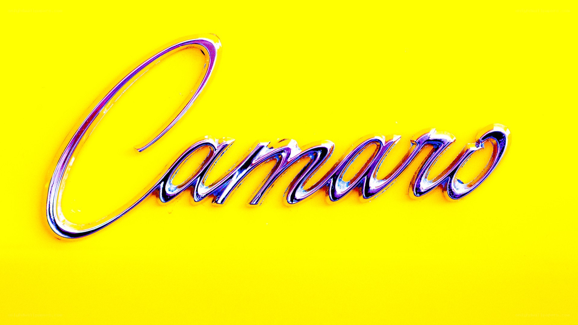 Camaro logo on yellow
