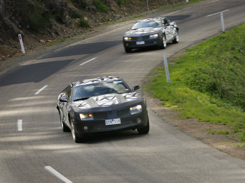 Camaro prototypes on road