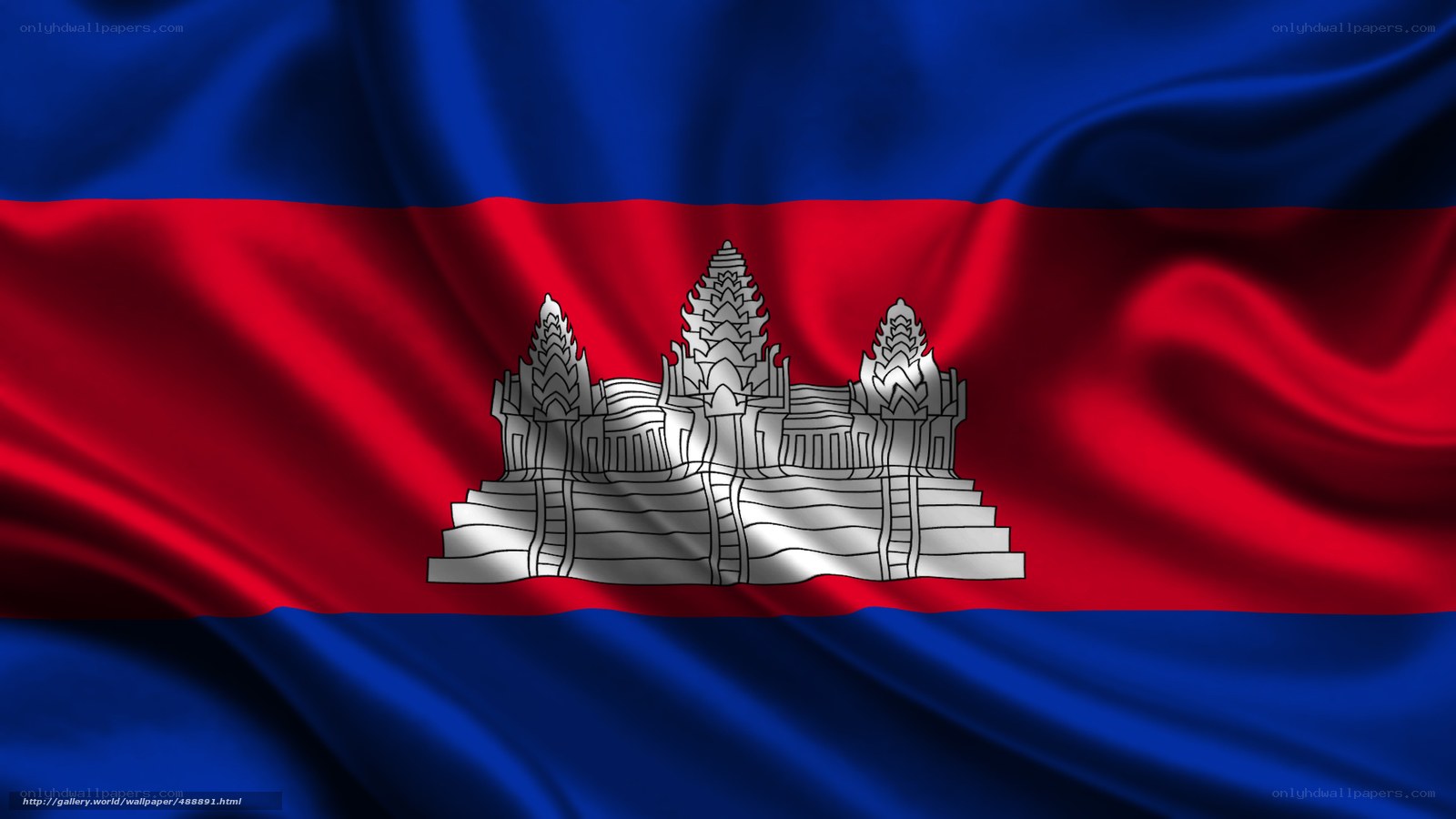 Cambodian flag waving