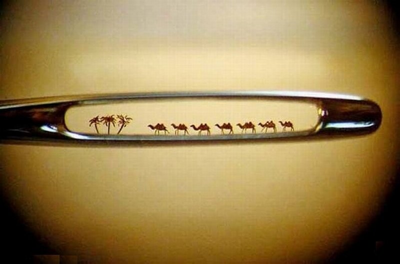 Camel caravan in a pen