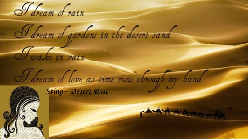 Camel Caravan in Desert — Gold