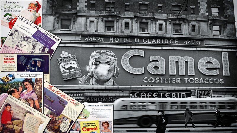 Camel cigarette ads collage