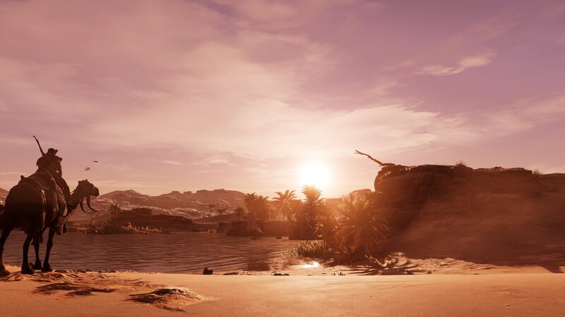 Camel Rider at Sunset — Orange