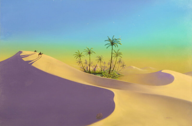 Camels on Sand Dunes