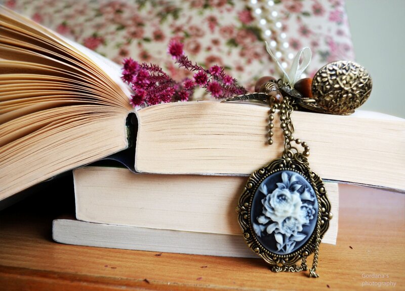 Cameo Pendant on Books