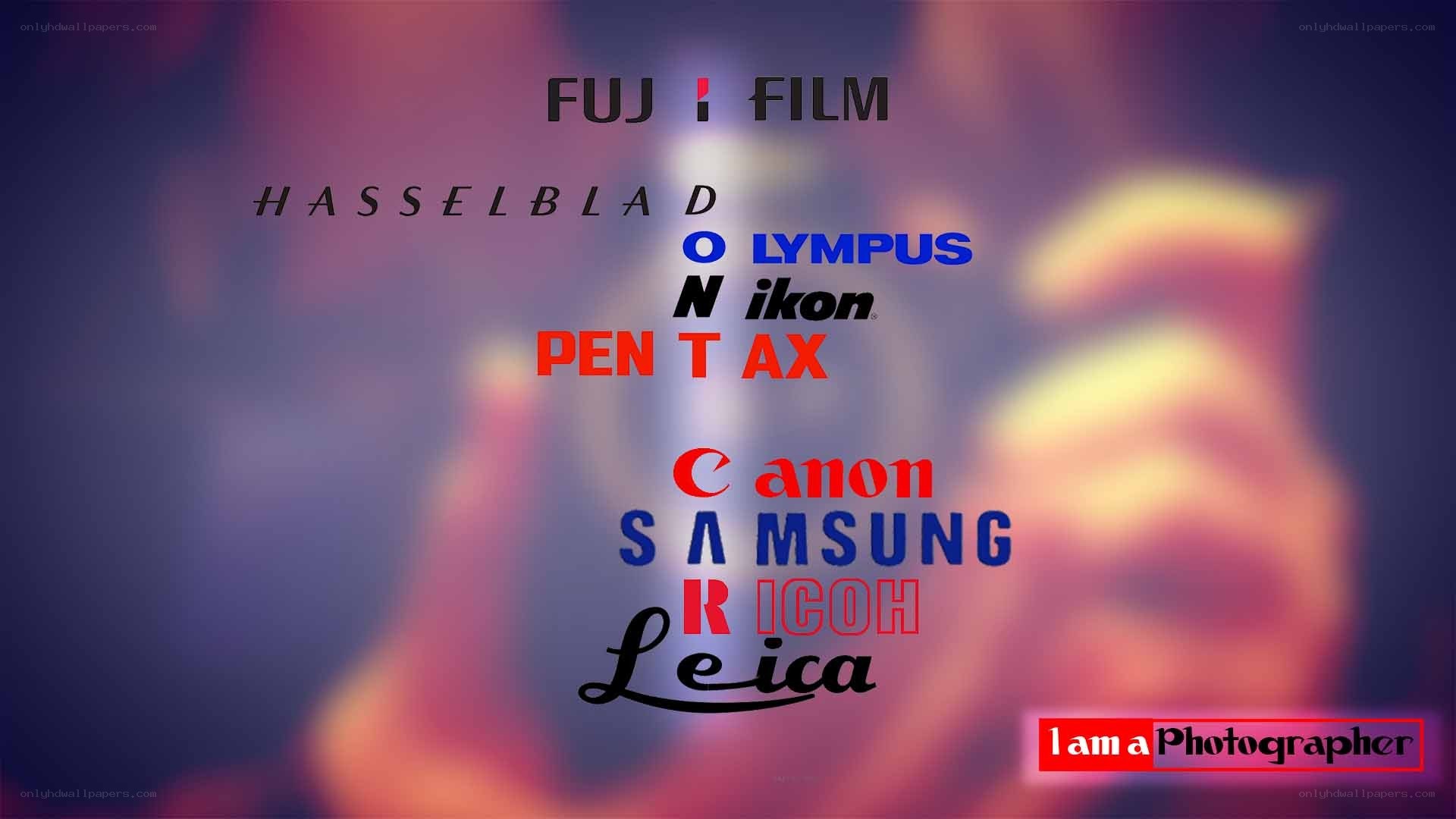 camera brand logos collage