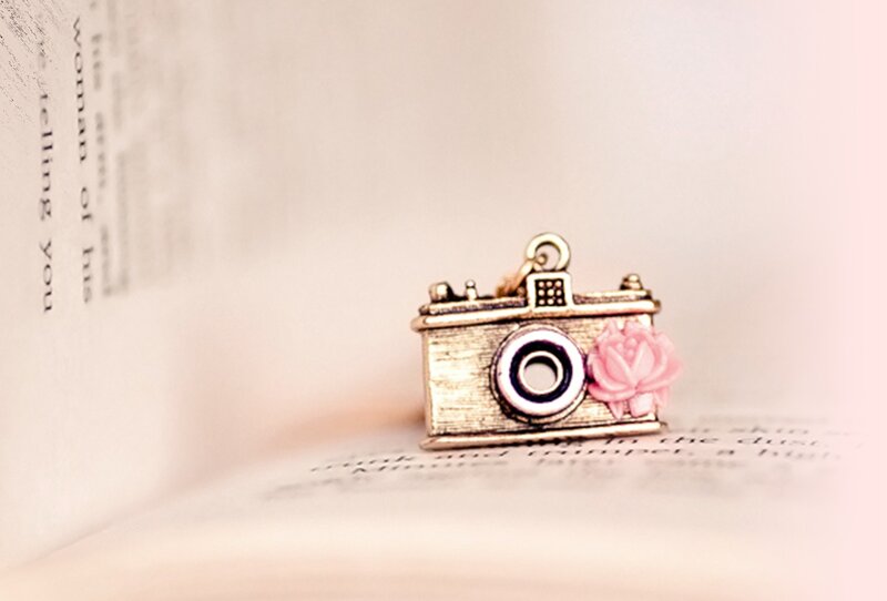 Camera Charm on Book