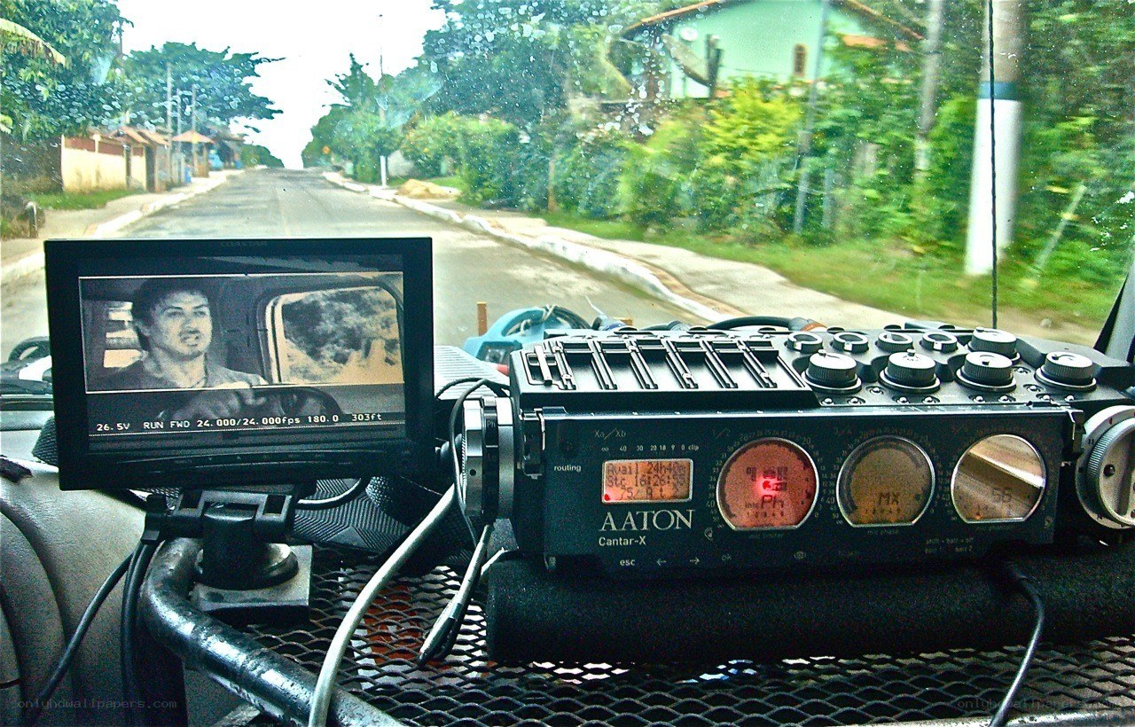 camera gear in a moving car