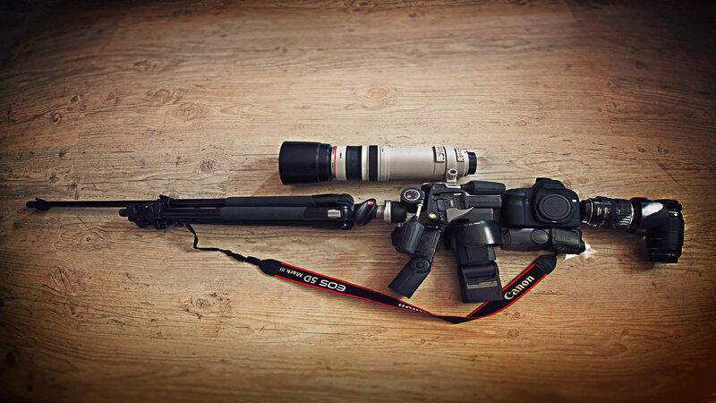 Camera Gear on Wood