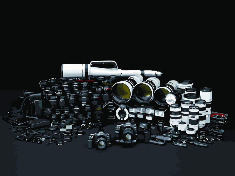 Camera Gear Pile