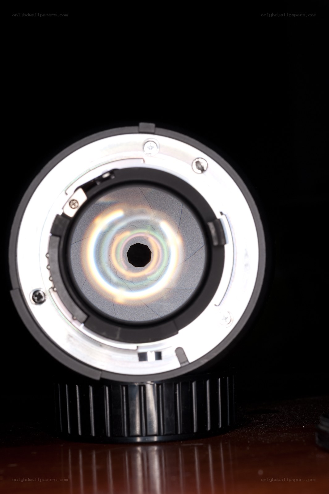 camera lens aperture close-up