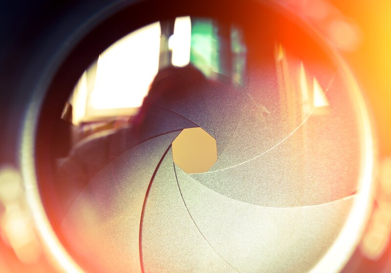 Camera Lens Aperture — Orange