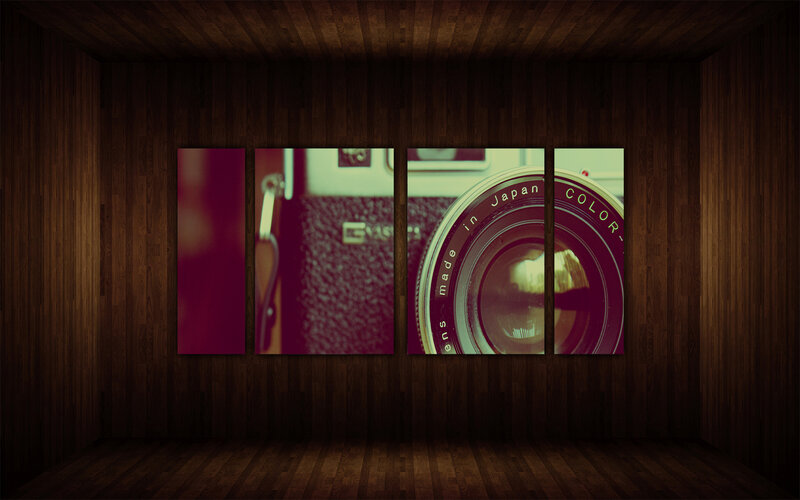 camera lens art display