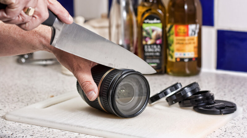 Camera Lens Being Cut