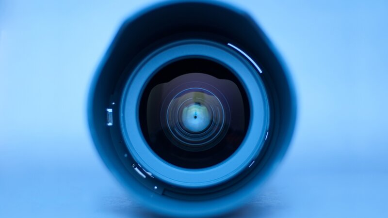 Camera Lens — Blue, Calm, Photograph