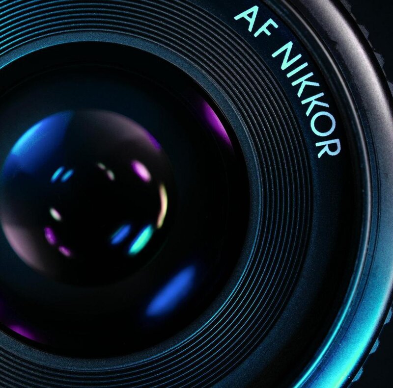 Camera Lens Close-up — Black, Dark