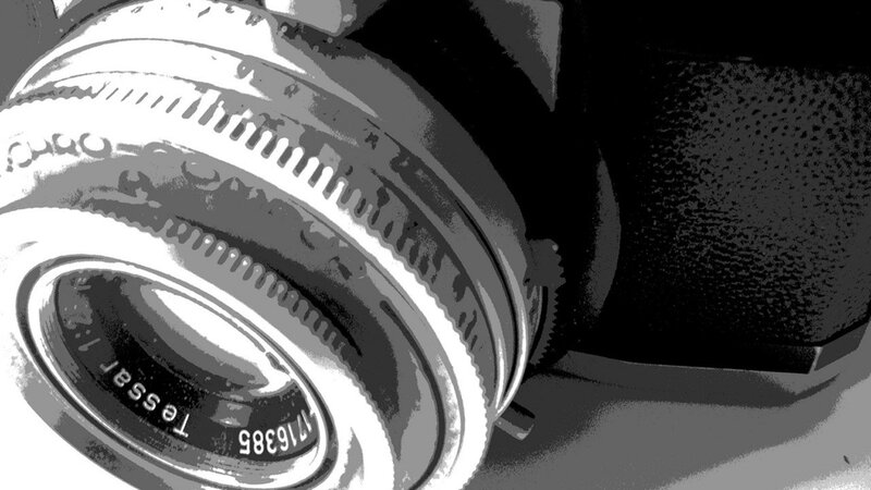 Camera Lens Close-up — Black, Dramatic, Illustration