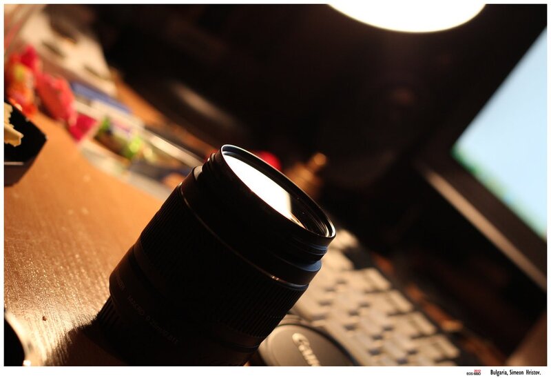 camera lens on a desk