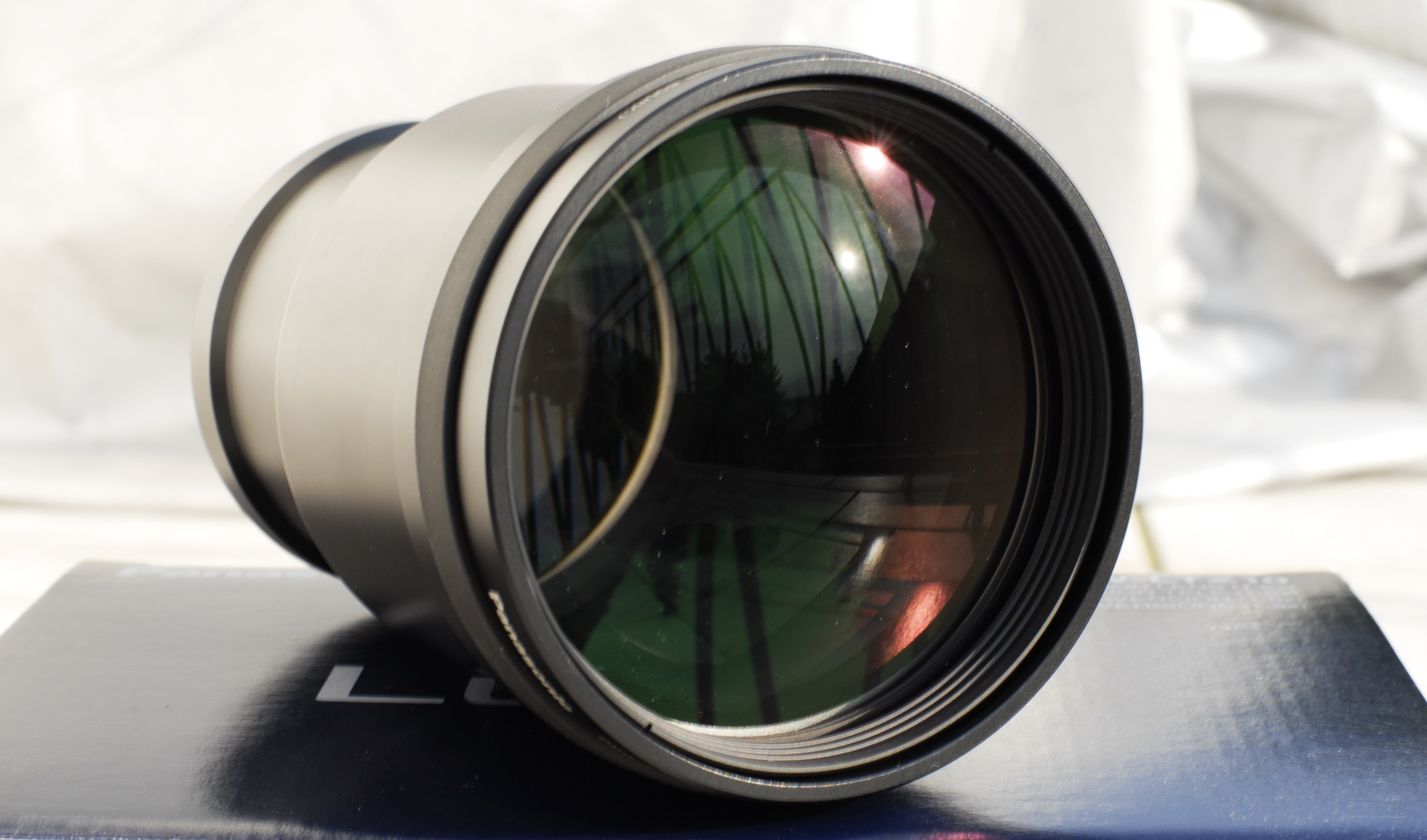 camera lens on box