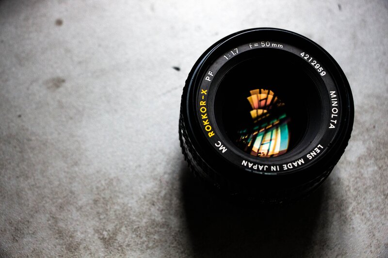 Camera Lens on Concrete